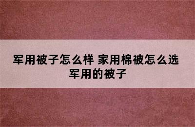 军用被子怎么样 家用棉被怎么选 军用的被子